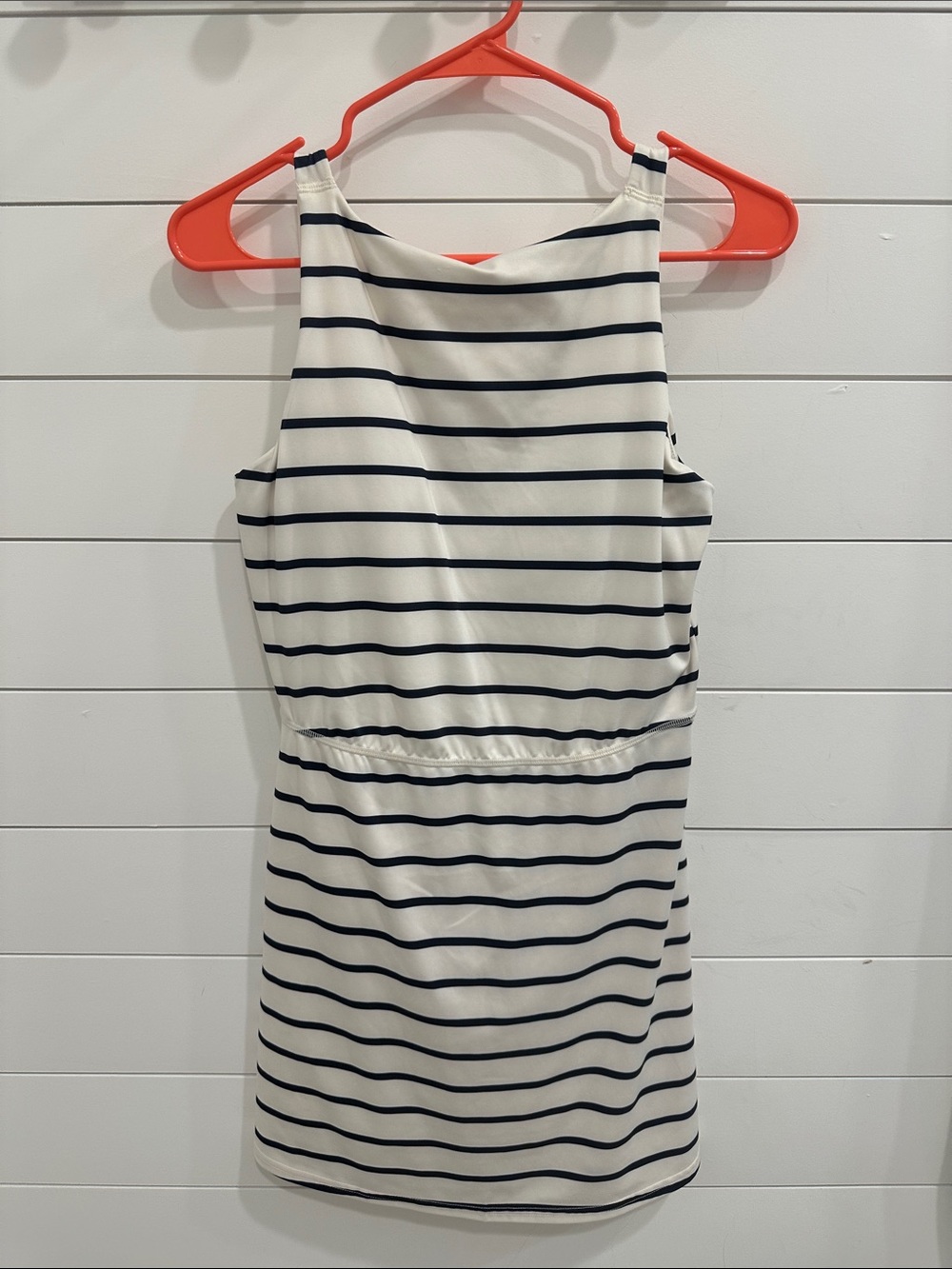 all in motion White and Navy Striped Sleeveless Dress